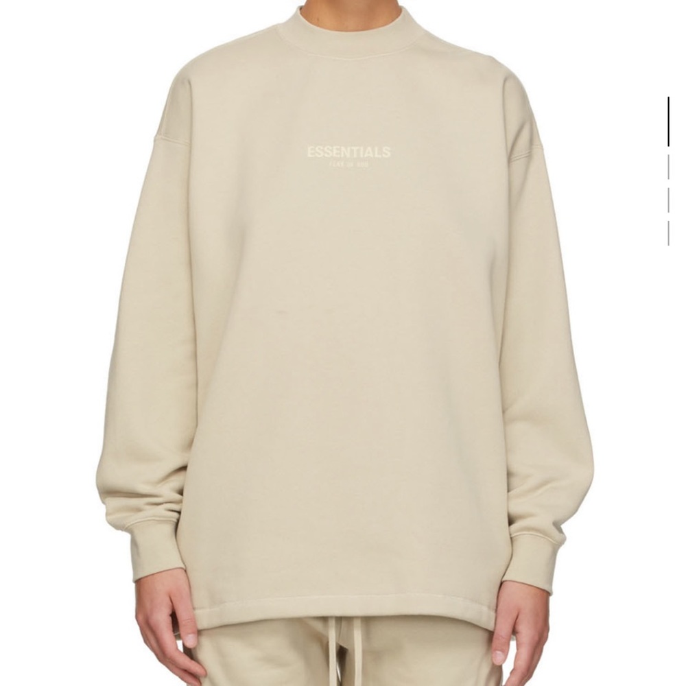 ESSENTIALS Beige relaxed crewneck sweatshirt